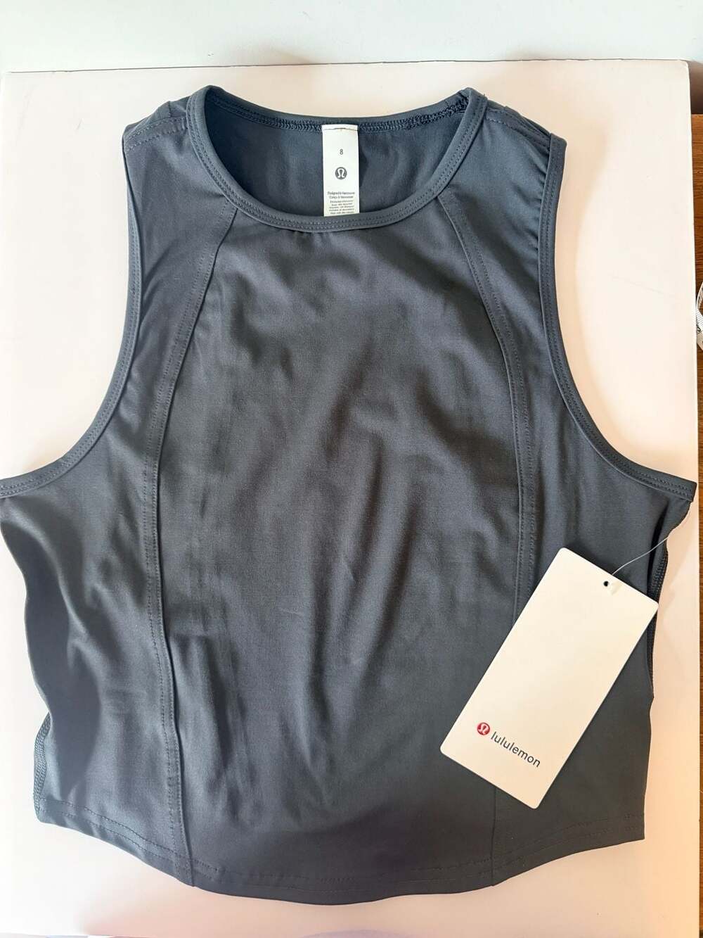 lululemon athletica charcoal gray crop tank